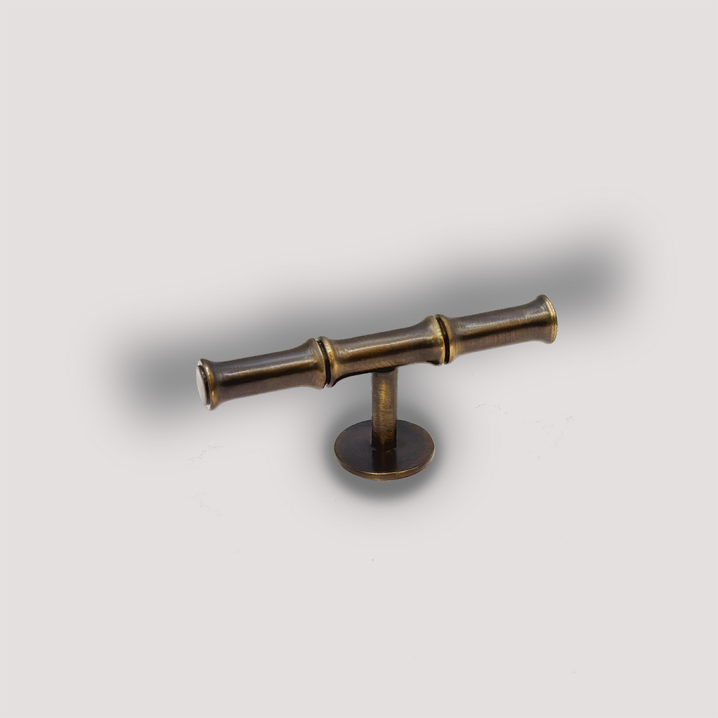 HARDWARE T-KNOB BAMBOO ANTIQUE BRASS