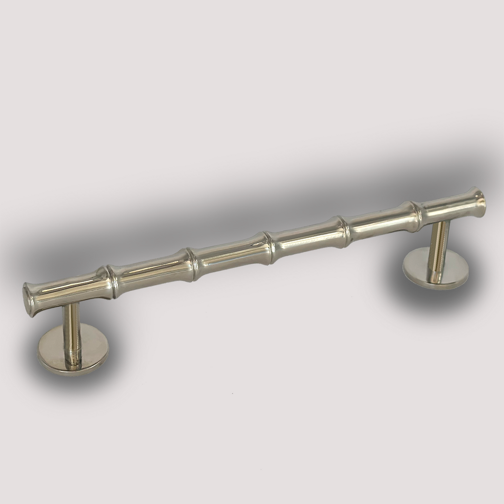 HARDWARE HANDLE BAMBOO NICKEL POLISHED